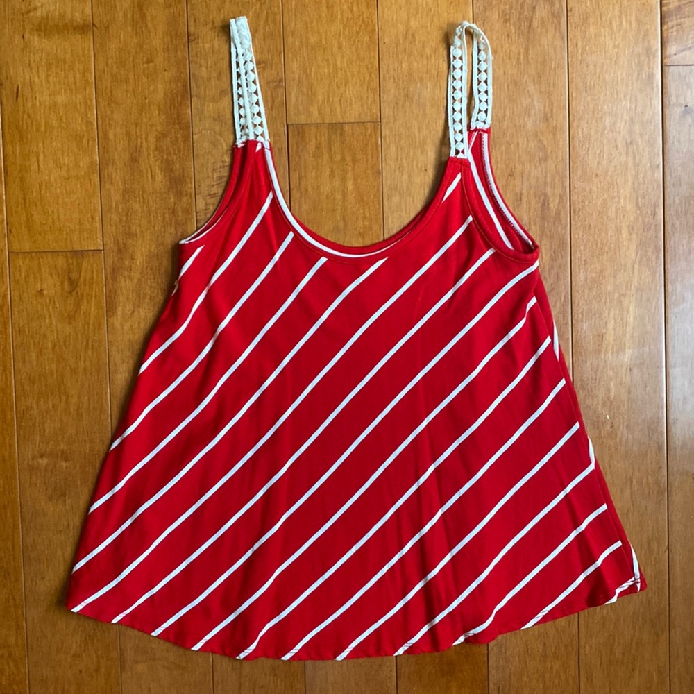 Red and White Striped Tank